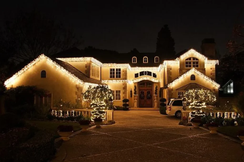 Easy Simple Christmas Lights on House for Holidays brightwrx.com-madras