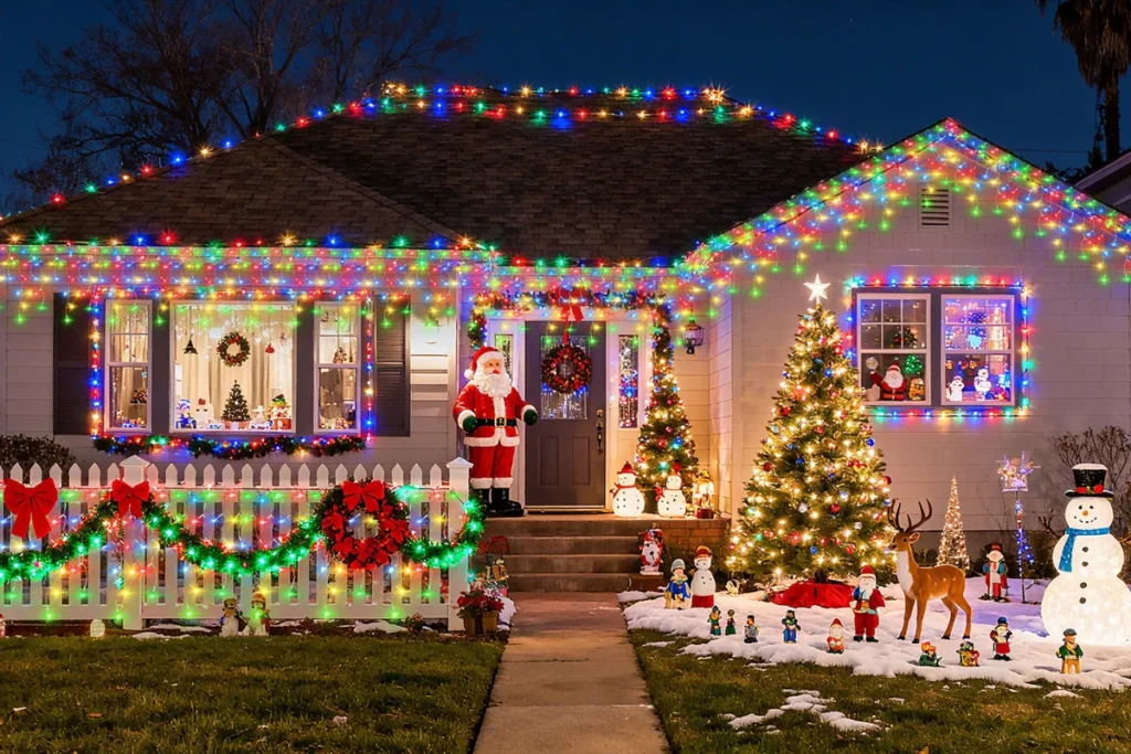 Warm White Christmas Lights on House Ideas brightwrx.com-madras