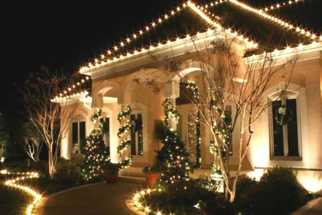 Outdoor Warm White Christmas Lighting Ideas brightwrx.com-south-florida