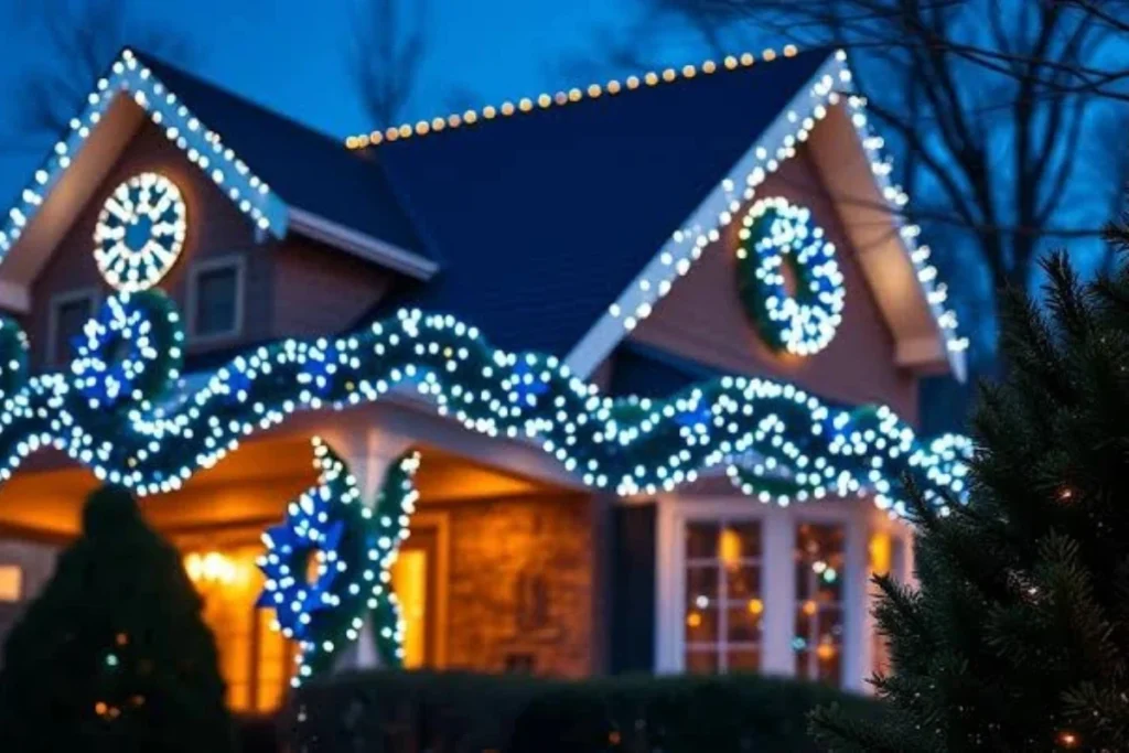 Blue and White Christmas Lights for Coastal Homes (2026) 4 Blue and White Christmas Light Ideas for Coastal Homes brightwrx.com-south-florida